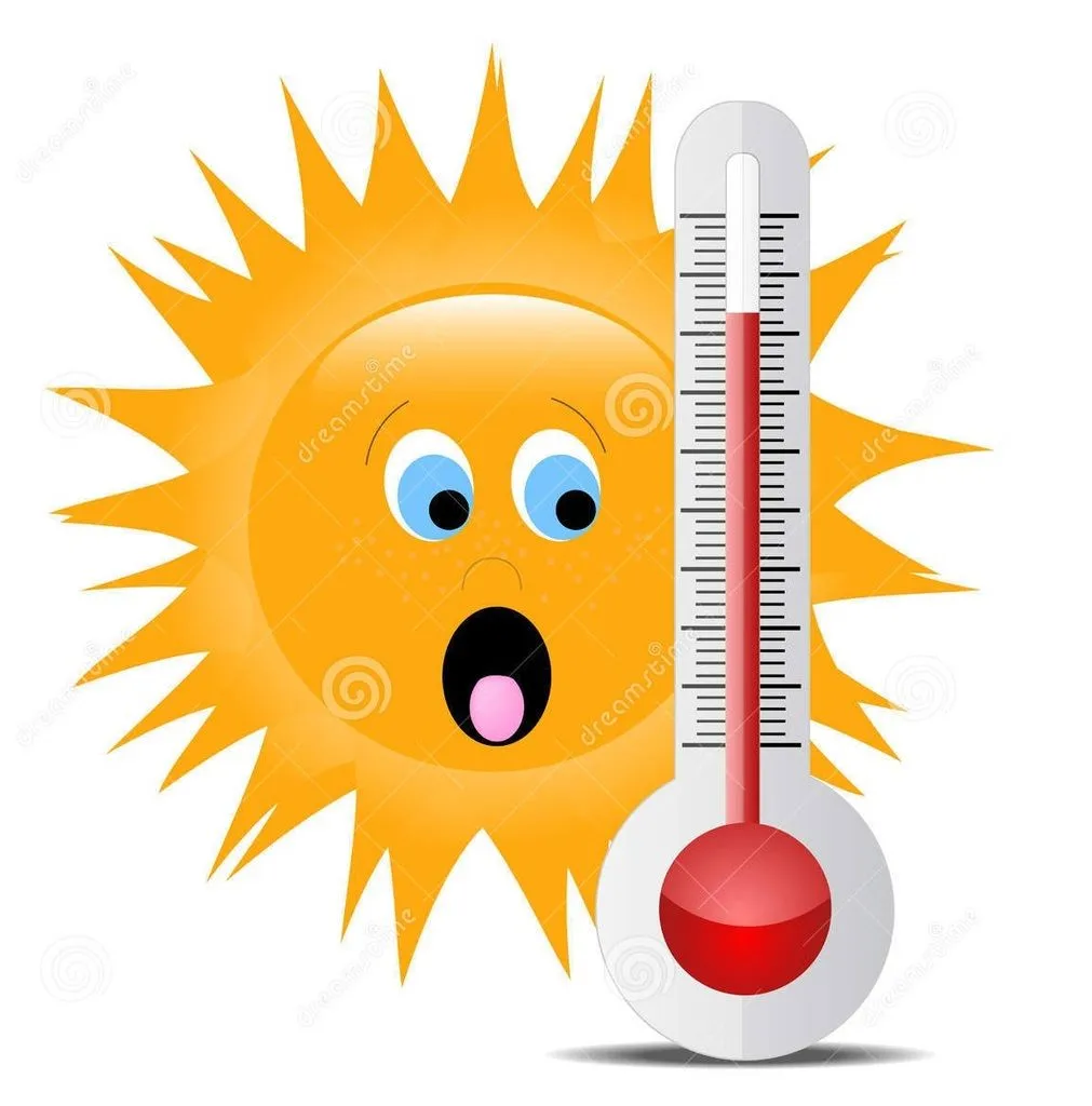 Image d'un soleil et d'un thermomètre